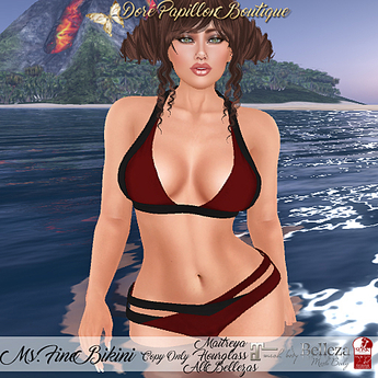 Second Life Marketplace - DPB Ms Fine Bikini - Blk & Red * Maitreya